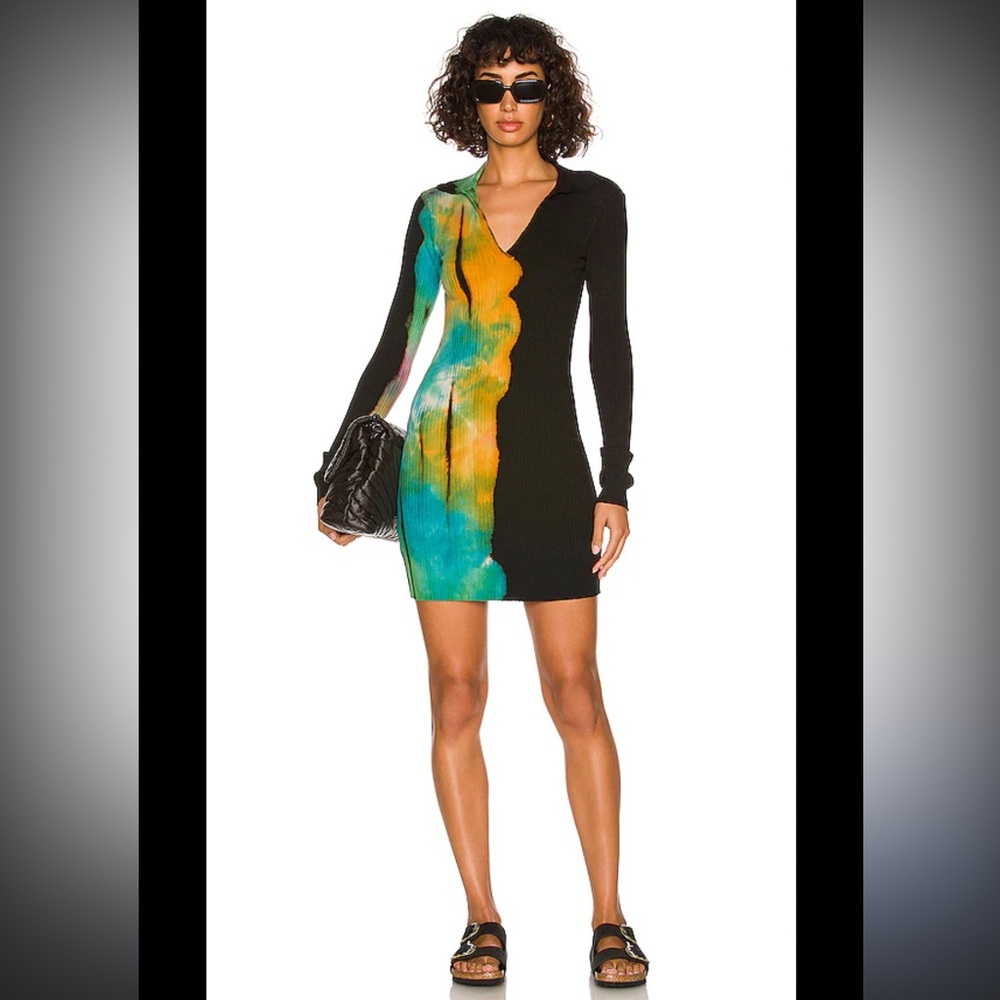 169 NWT Cotton Citizen $185 Multicolor V-Neck Mini Dress Size S